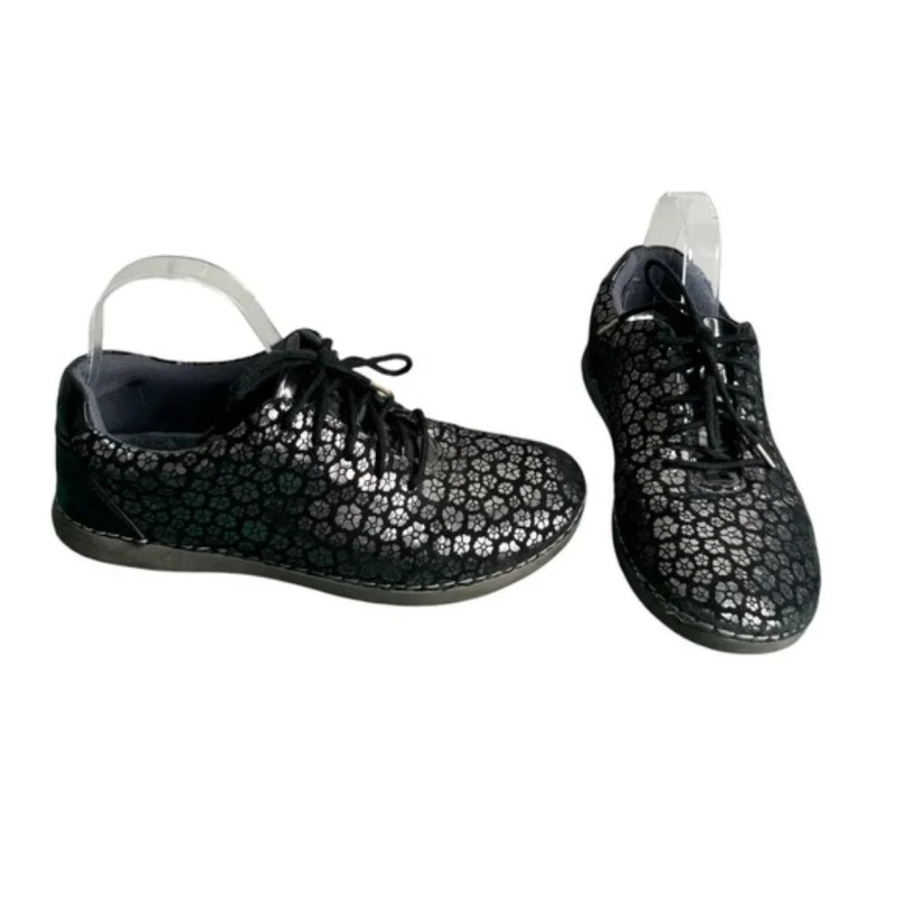 Alegria Sneakers Essence Night Poppy Black & Silver Size 39 Size 9 US Lace Up